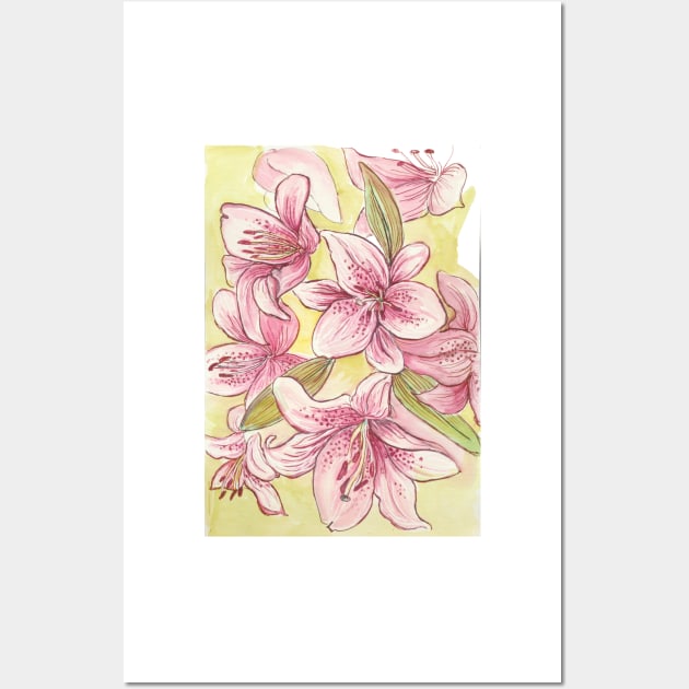 Lilies Bouquet Wall Art by astrongwater